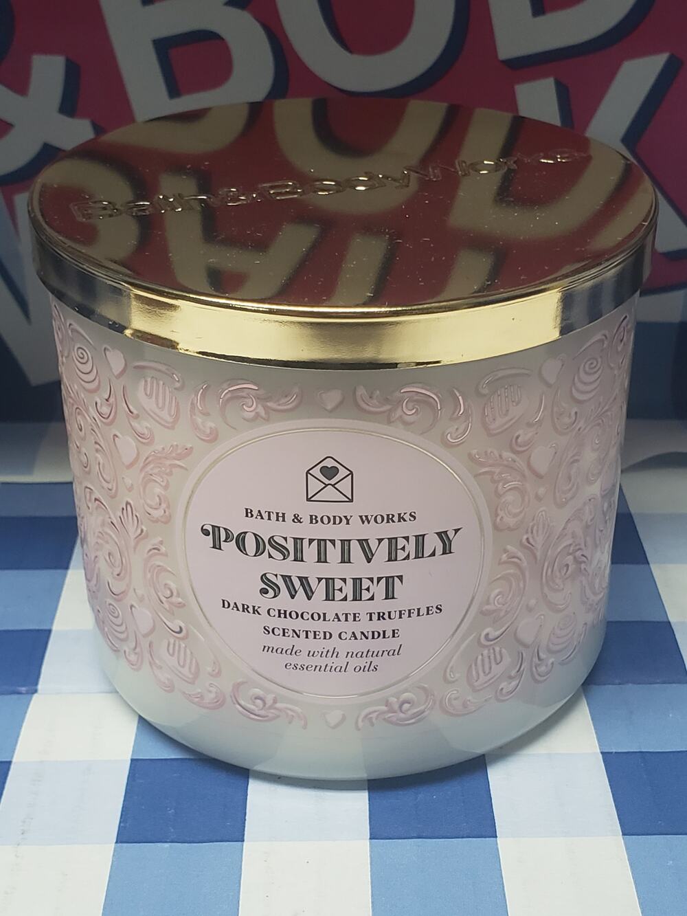 BBW Positively Sweet Dark Chocolate Truffles Large 3 Wick Candle Home Fragrance